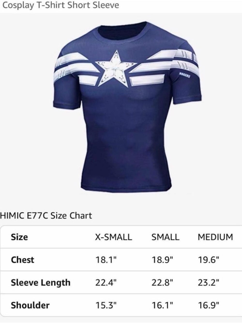 Navy and White Captain America Athletic Shirt - Picture 5 of 5